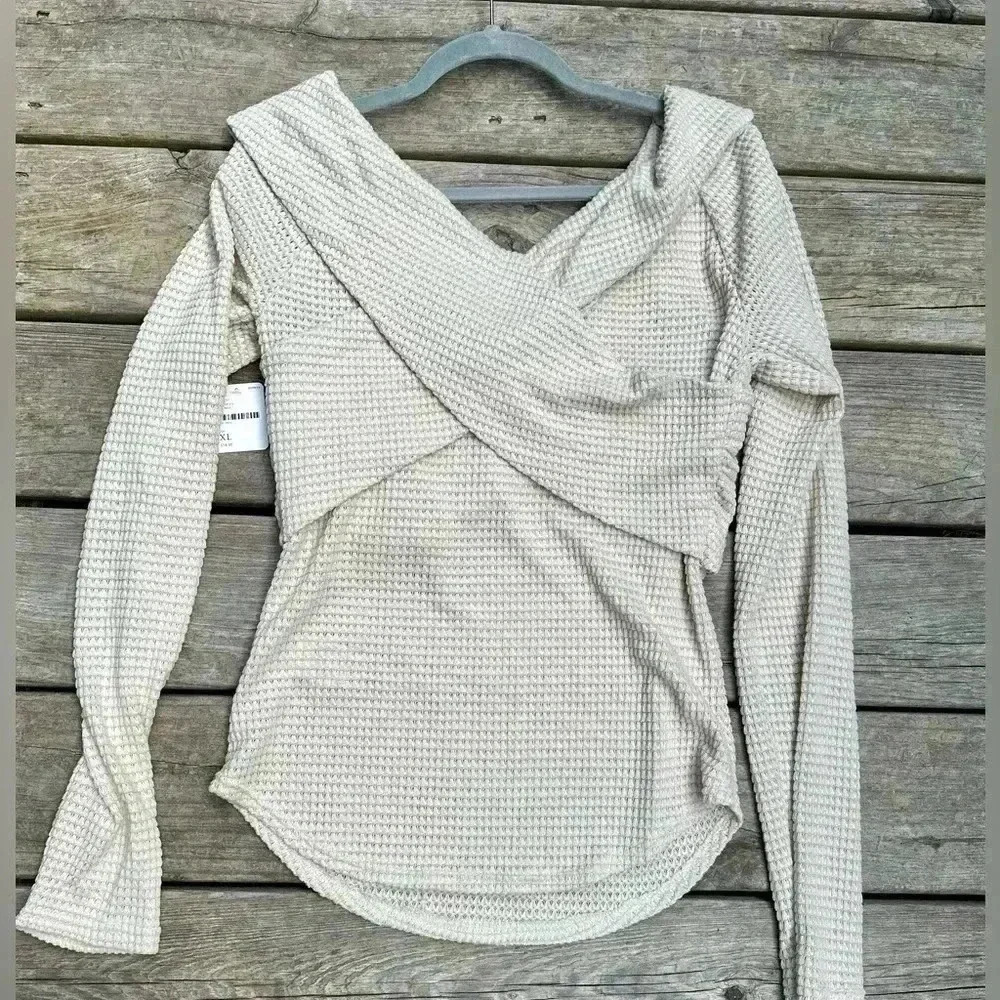 Free People Tan Marley Twist Top